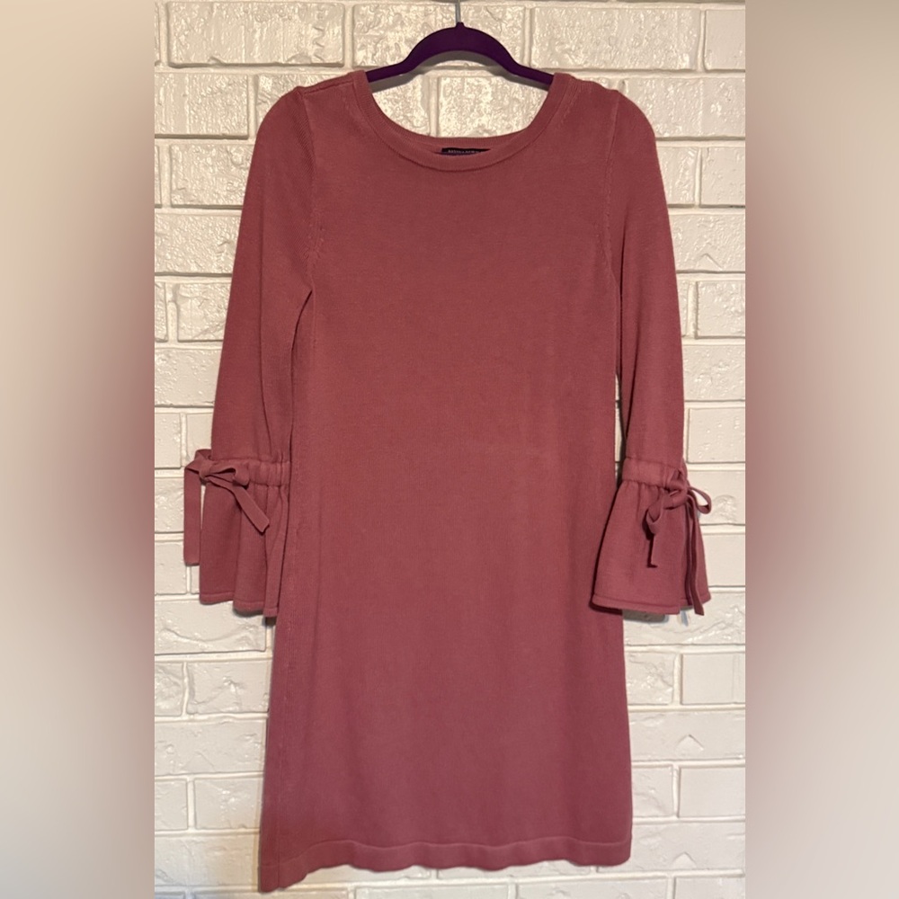 Mauve Sweater Dress with Bell Sleeves from Banana Republic.